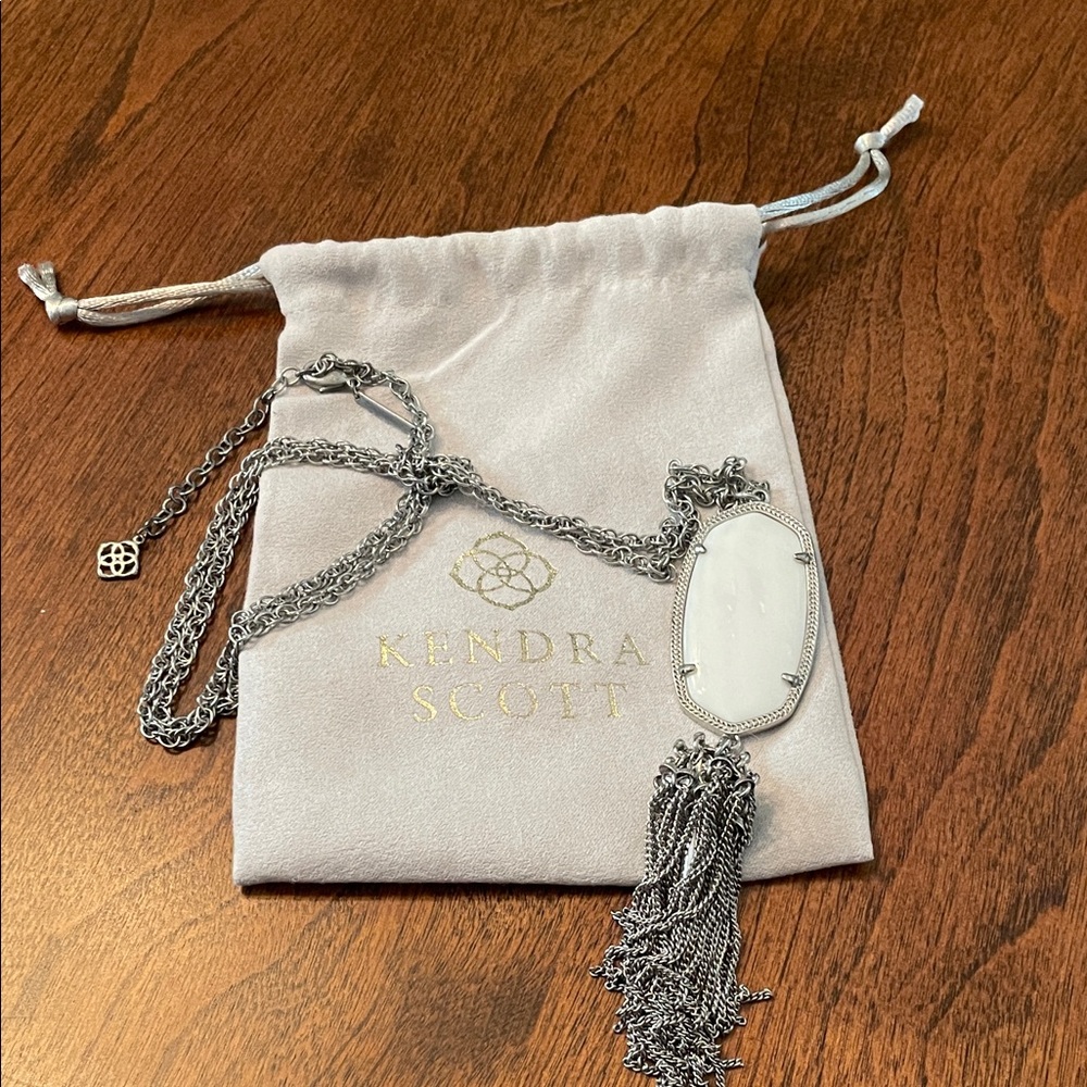 Kendra Scott Silver and White Rayne Necklace